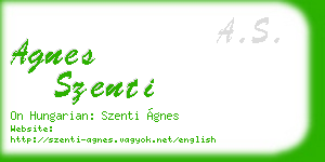 agnes szenti business card